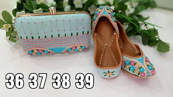 Hand Work Jutti And Clutch Combo Latest Collection